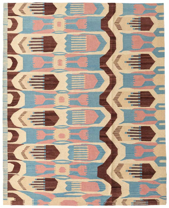 5' 4 x 6' 7 Hand Woven Kilim Modern Wool Rug