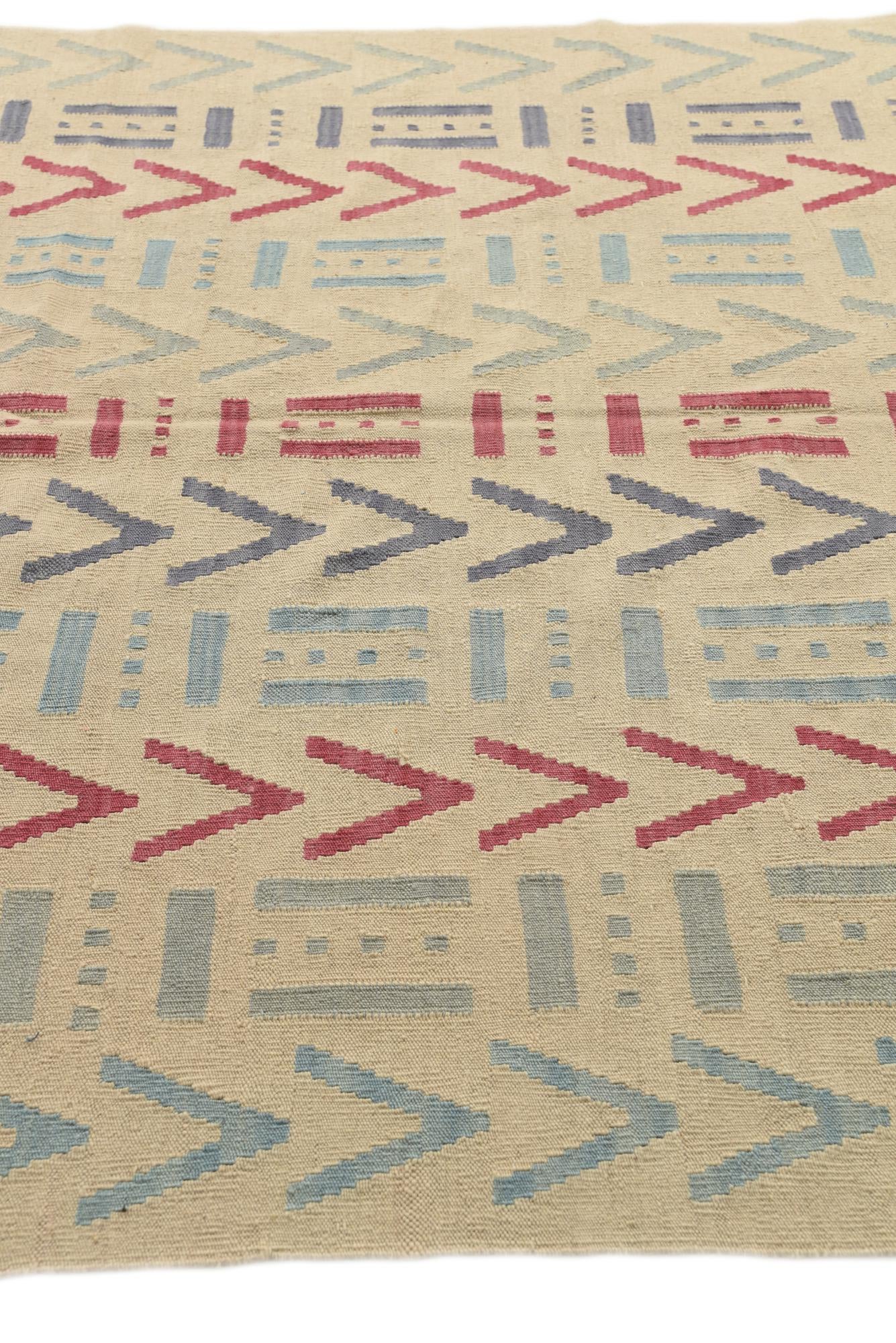 5' 10 x 7' 9 Hand Woven Kilim Modern Wool Rug
