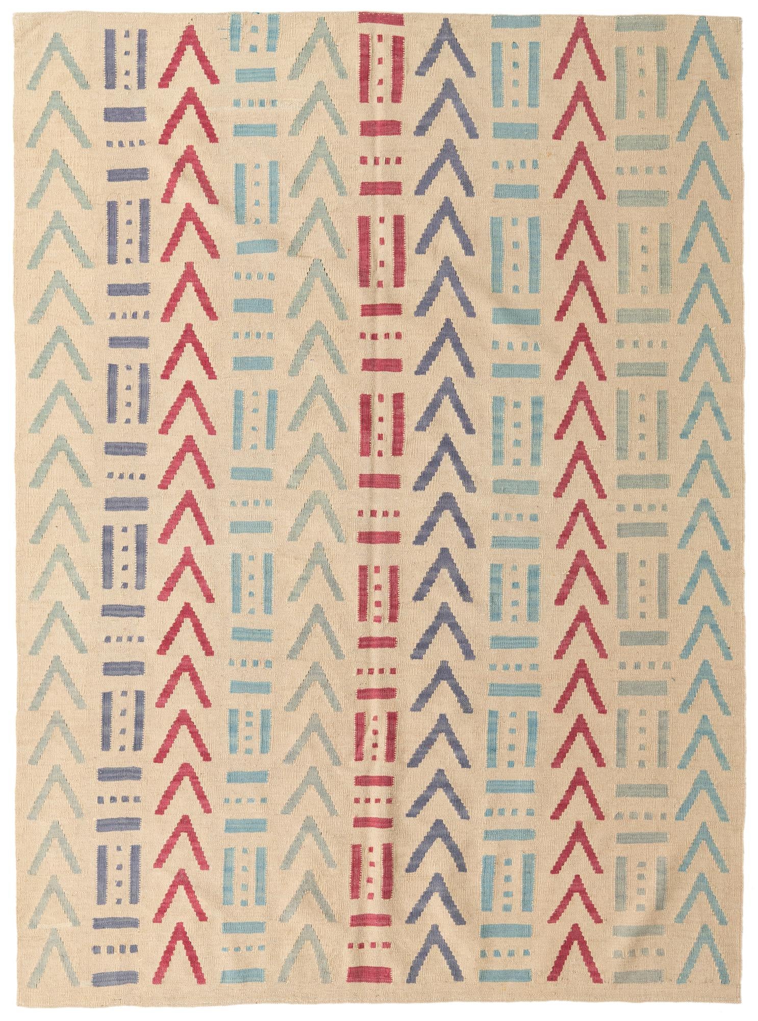 5' 10 x 7' 9 Hand Woven Kilim Modern Wool Rug