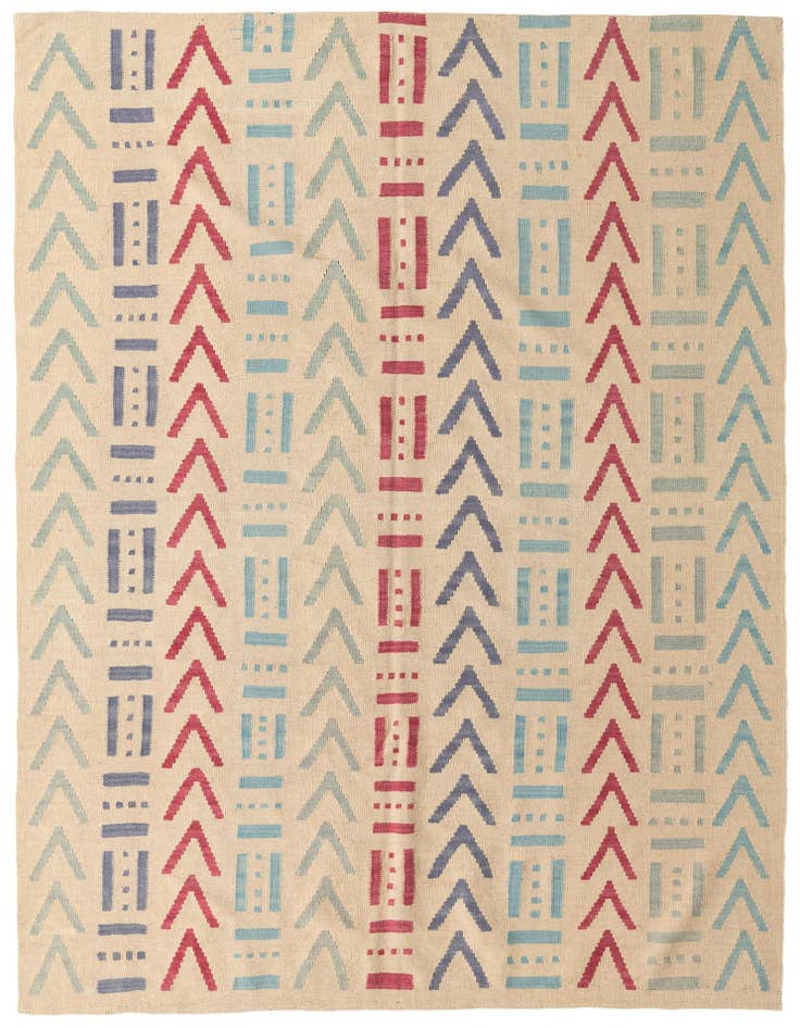 Detail image of 5' 10 x 7' 9 Hand Woven Kilim Modern Wool Rug