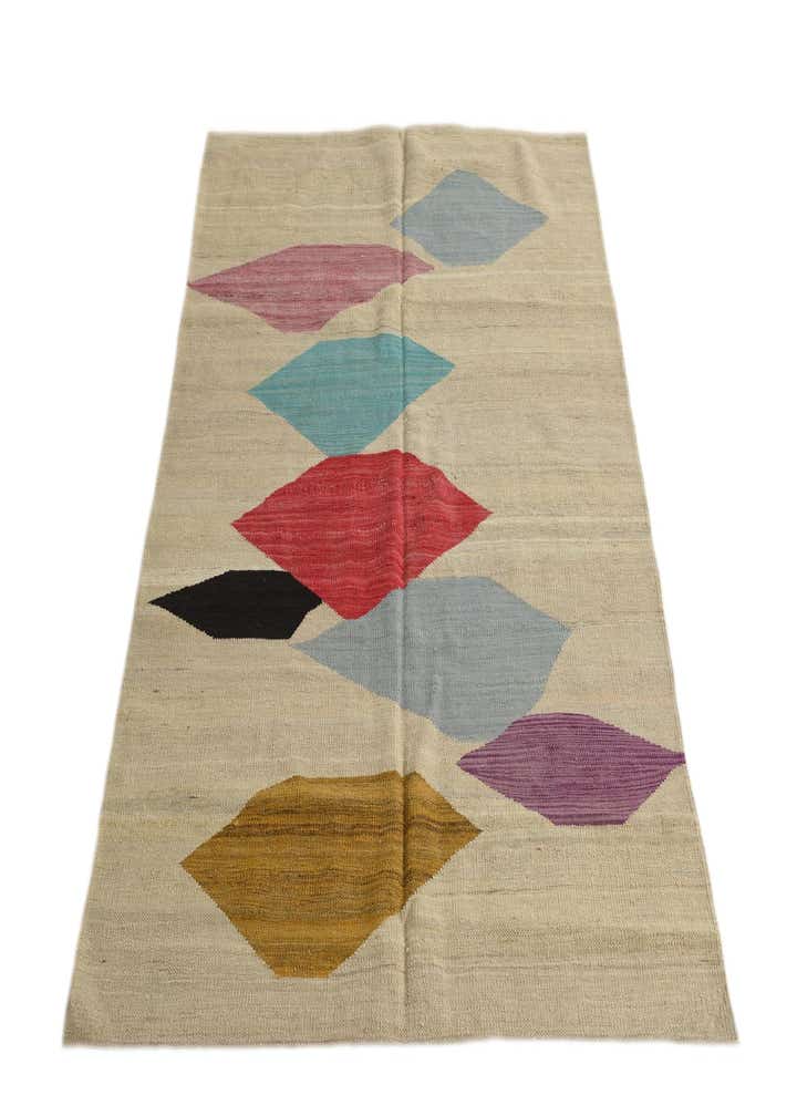 4' 2 x 5' 9 Hand Woven Kilim Modern Wool Rug