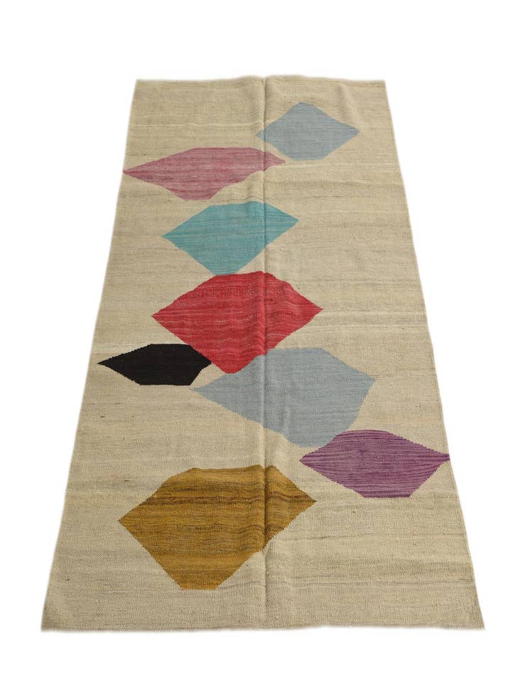Detail image of 4' 2 x 5' 9 Hand Woven Kilim Modern Wool Rug