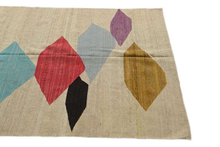 4' 2 x 5' 9 Hand Woven Kilim Modern Wool Rug