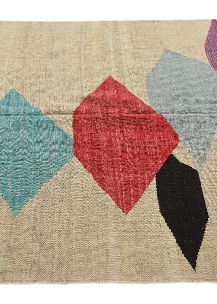 4' 2 x 5' 9 Hand Woven Kilim Modern Wool Rug