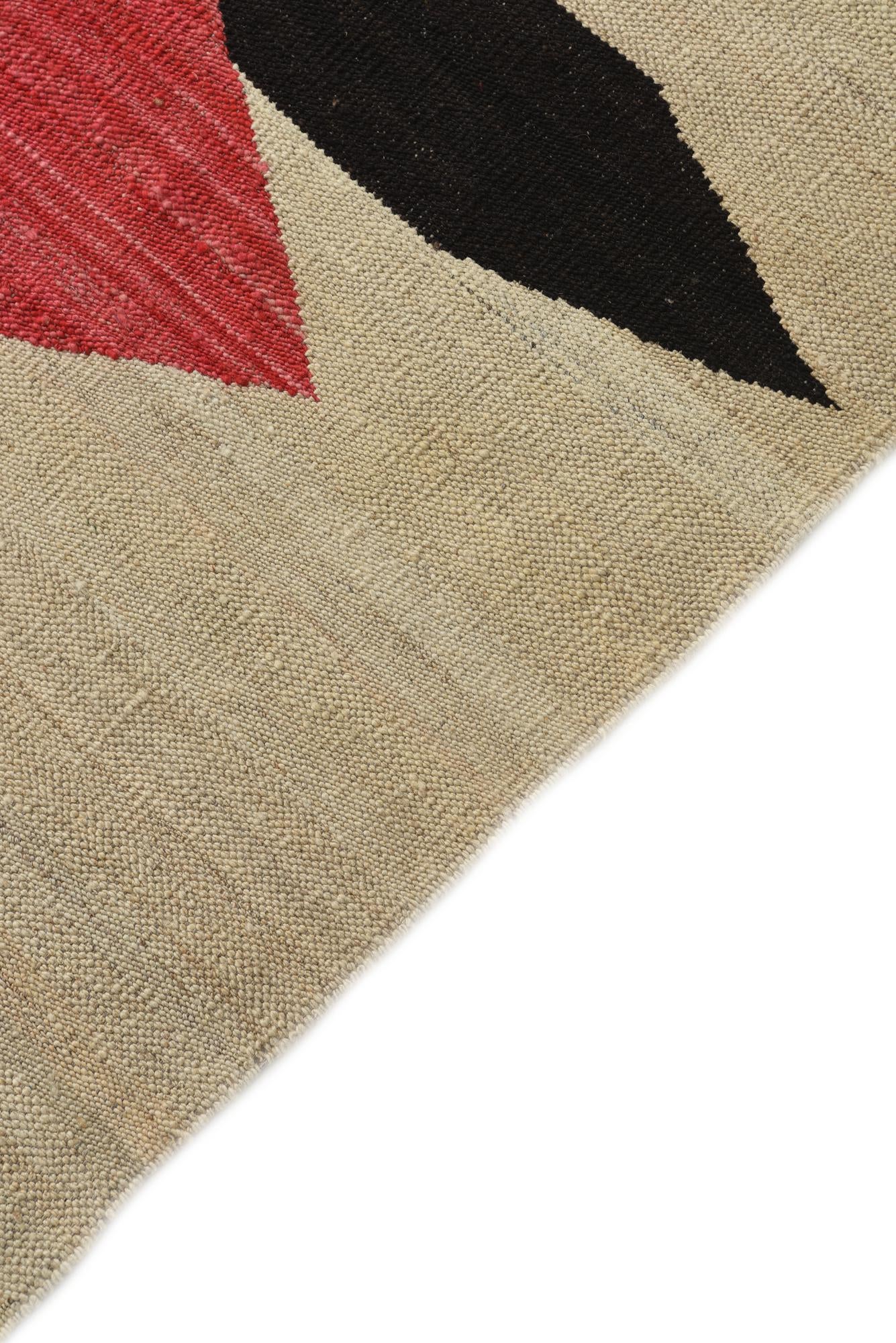 4' 2 x 5' 9 Hand Woven Kilim Modern Wool Rug