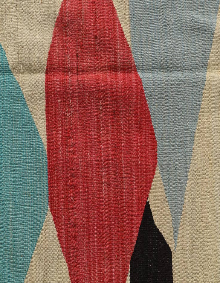 Detail image of 4' 2 x 5' 9  Hand Woven Kilim Modern Wool Rug