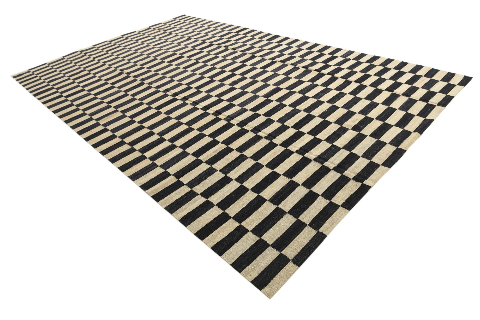9' x 13' 9 Hand Woven Kilim Modern Wool Rug