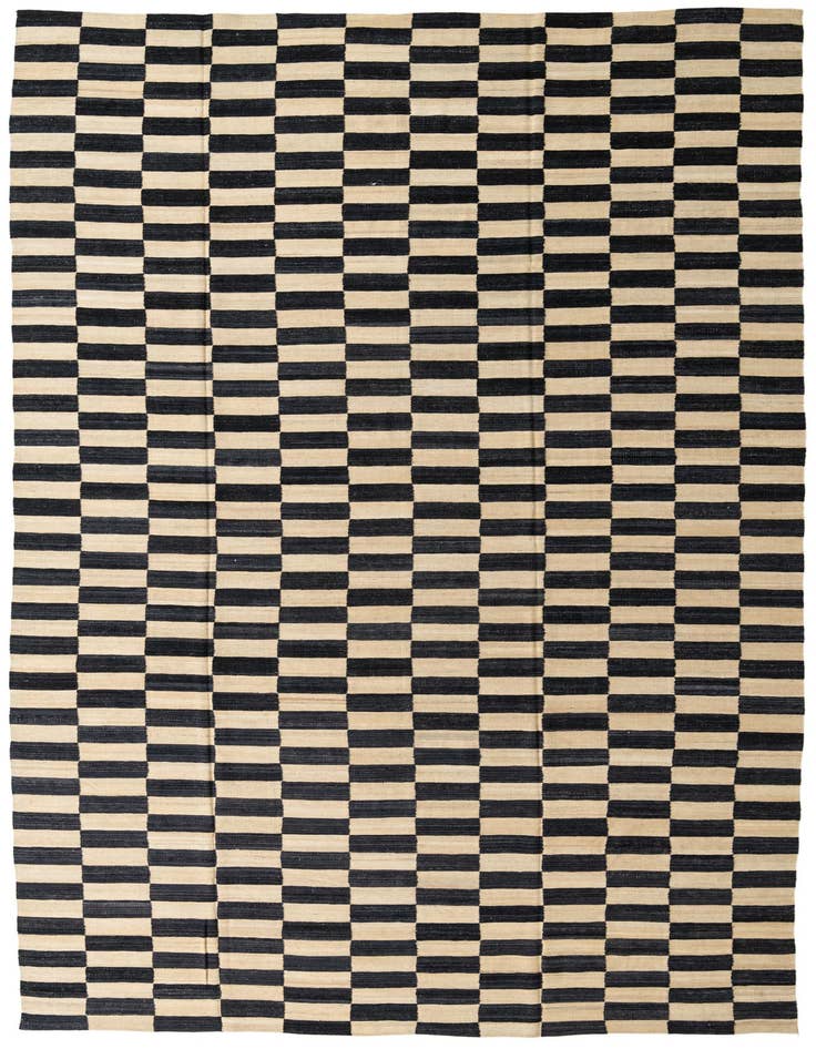 Detail image of 9' x 13' 9 Hand Woven Kilim Modern Wool Rug