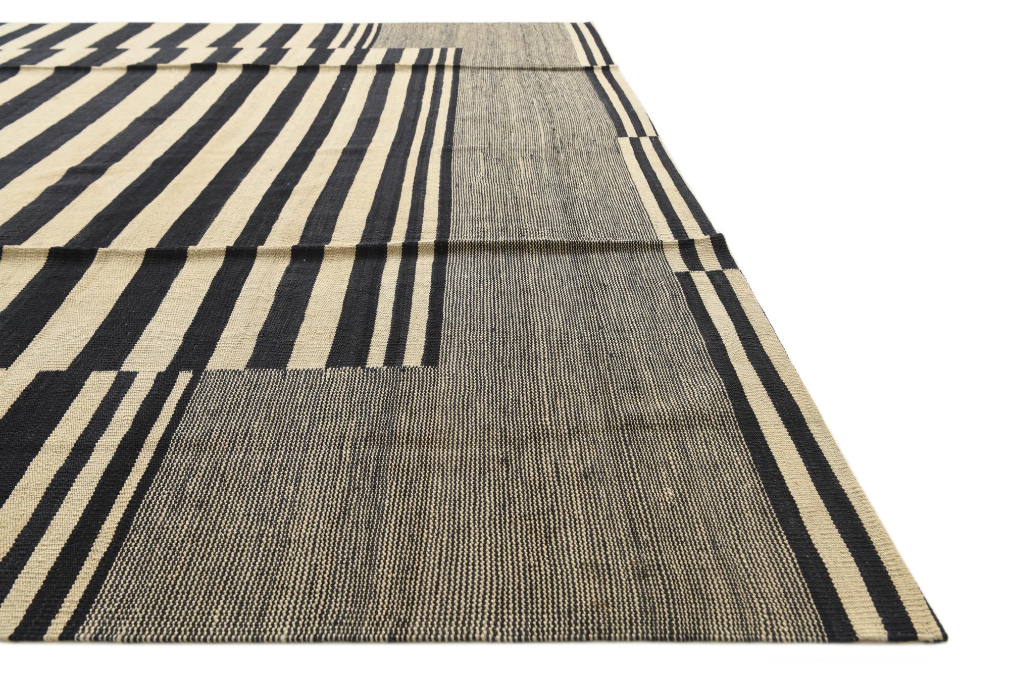 8' 2 x 9' 8 Hand Woven Kilim Modern Wool Rug