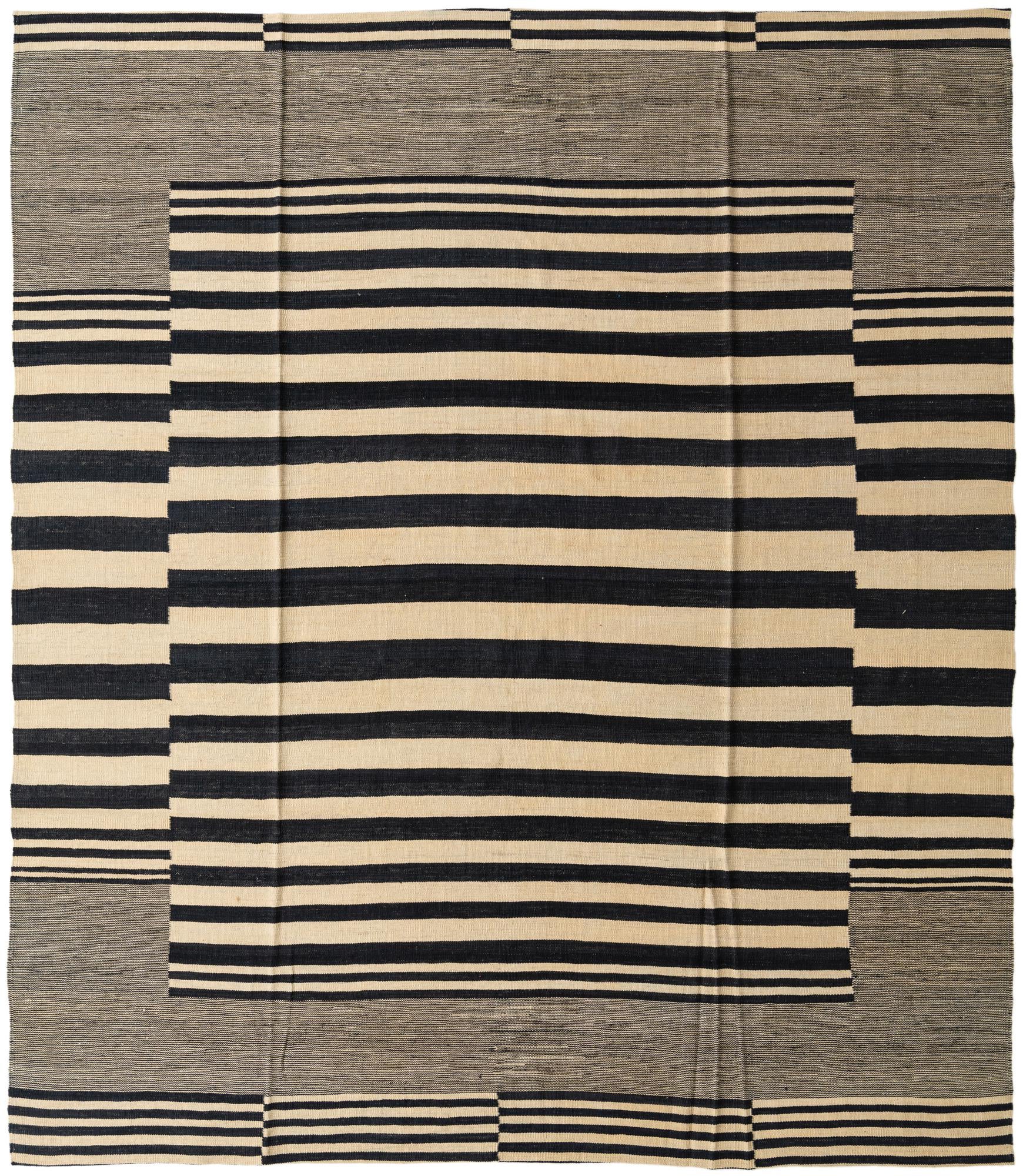 8' 2 x 9' 8 Hand Woven Kilim Modern Wool Rug