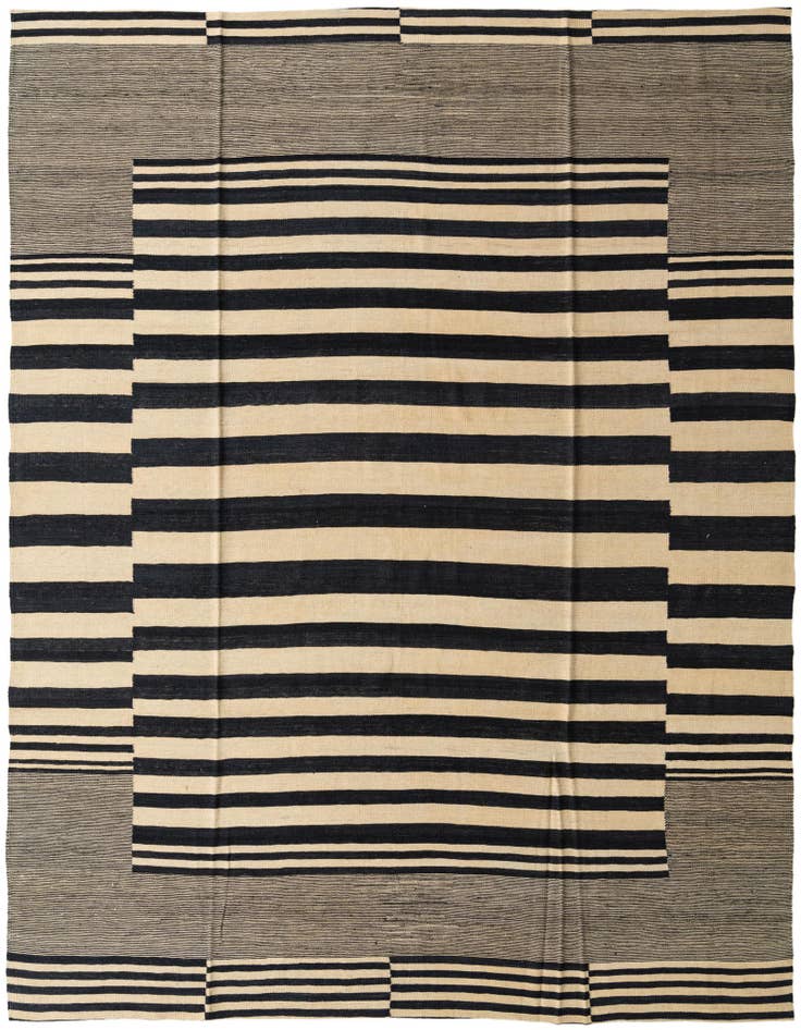 Detail image of 8' 2 x 9' 8 Hand Woven Kilim Modern Wool Rug