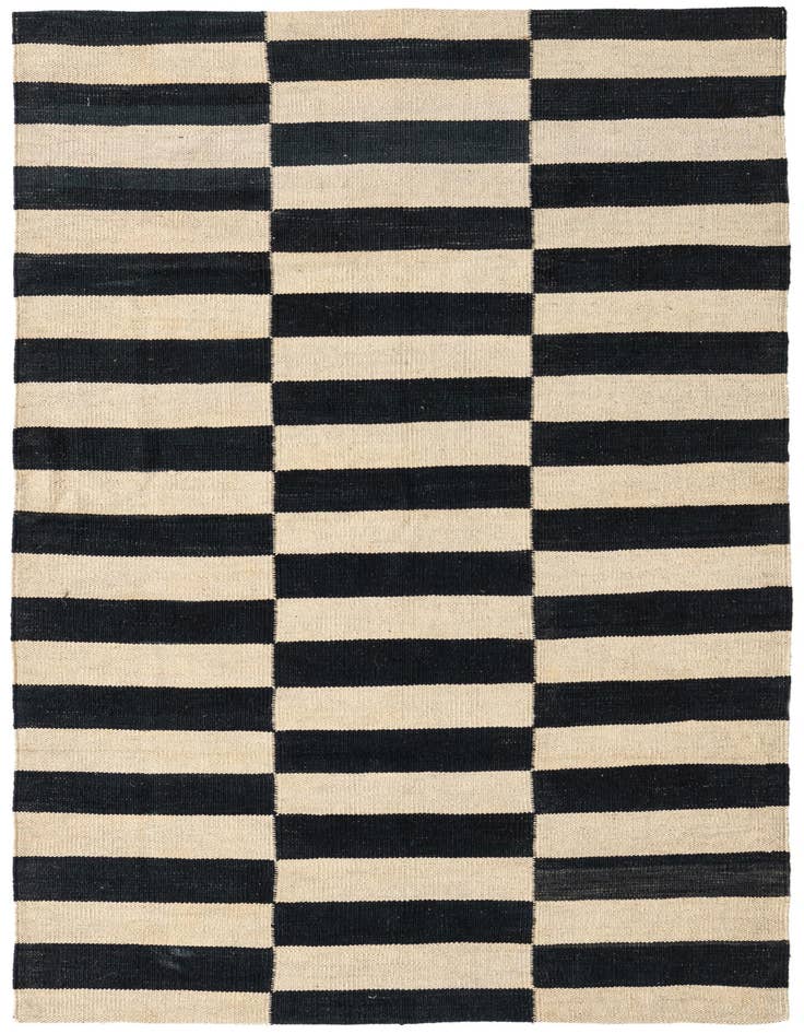 Detail image of 3' 5 x 4' 10 Hand Woven Kilim Modern Wool Rug