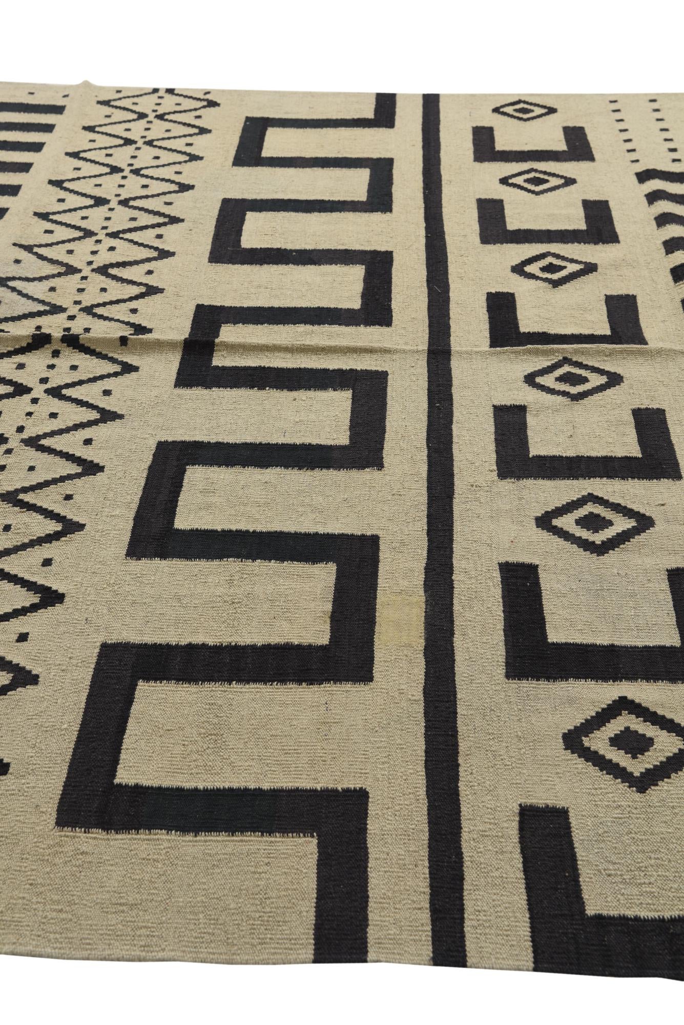 7' 2 x 9' 9 Hand Woven Kilim Modern Wool Rug
