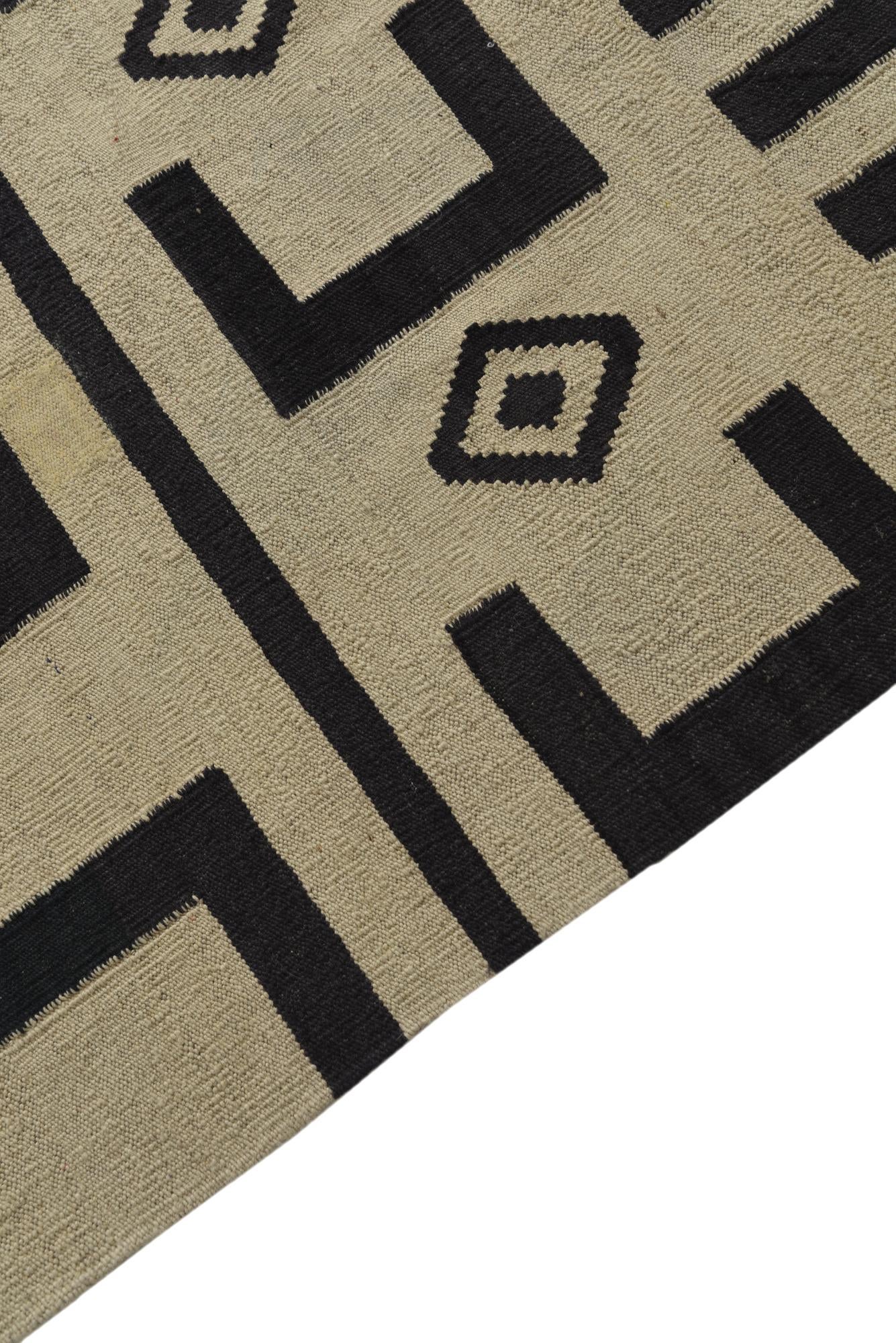 7' 2 x 9' 9 Hand Woven Kilim Modern Wool Rug