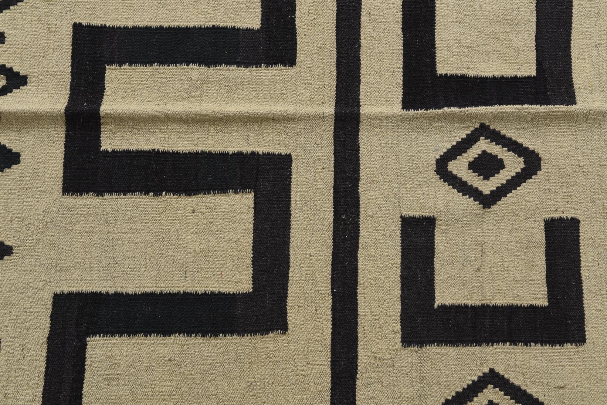 7' 2 x 9' 9 Hand Woven Kilim Modern Wool Rug