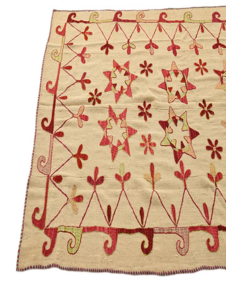 Detail image of 4' 9 x 7'  Hand Woven Kilim Modern Wool Rug