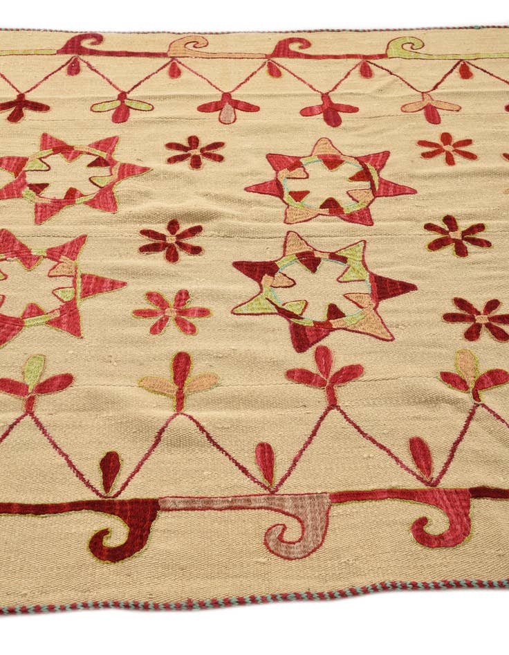 Detail image of 4' 9 x 7'  Hand Woven Kilim Modern Wool Rug