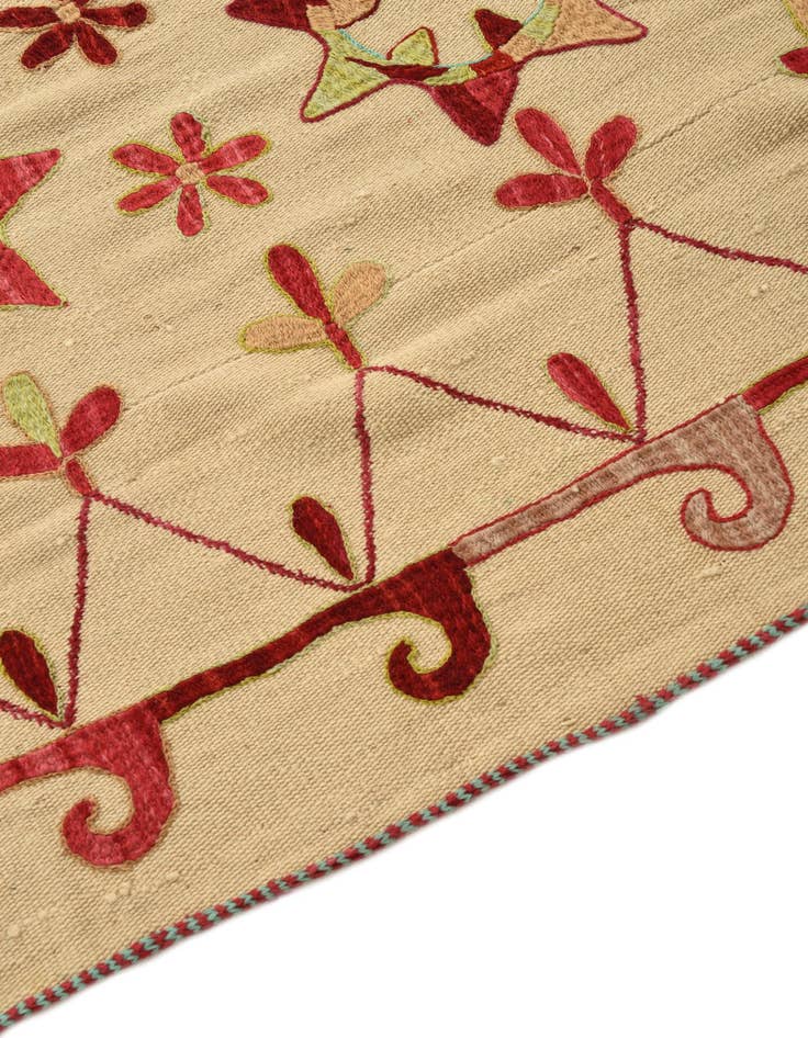 Detail image of 4' 9 x 7'  Hand Woven Kilim Modern Wool Rug