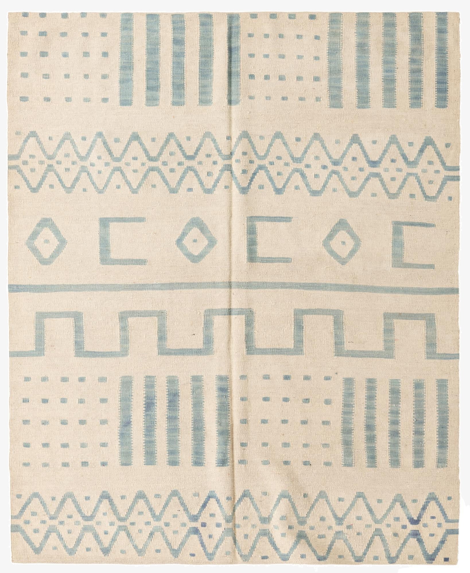 5' 4 x 6' 7  Hand Woven Kilim Modern Wool Rug