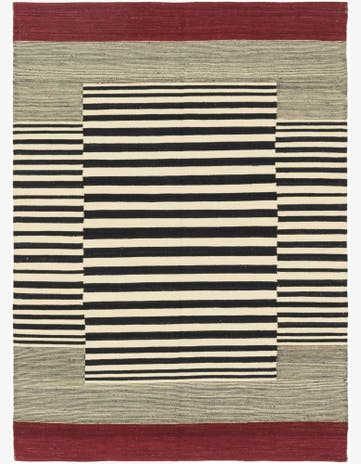 4' 2 x 5' 10 Hand Woven Kilim Modern Wool Rug
