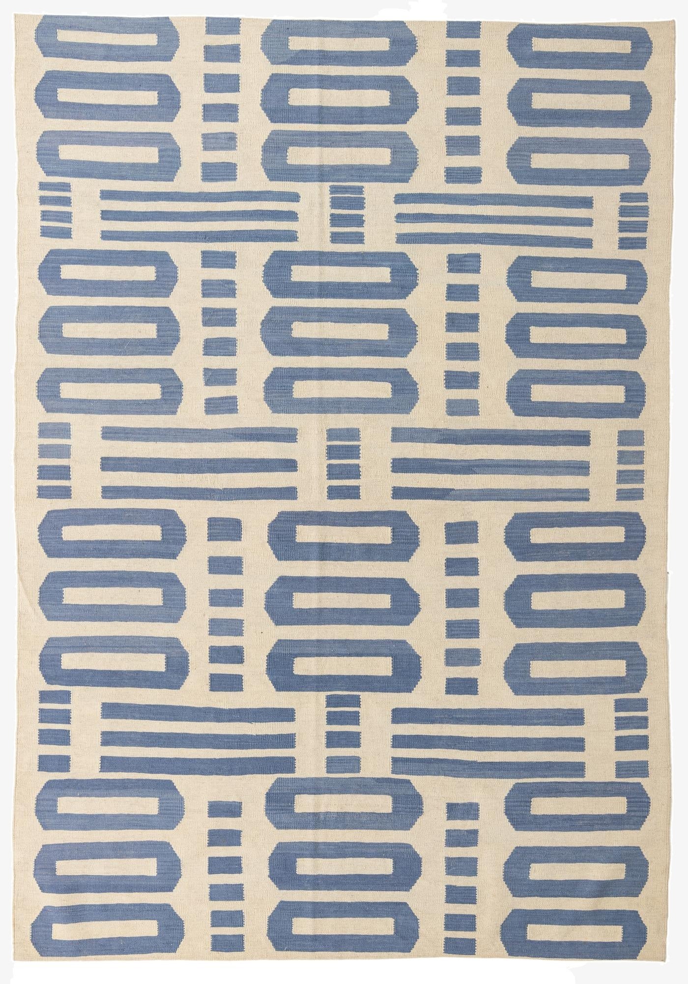 6' 10 x 9' 9  Hand Woven Kilim Modern Wool Rug