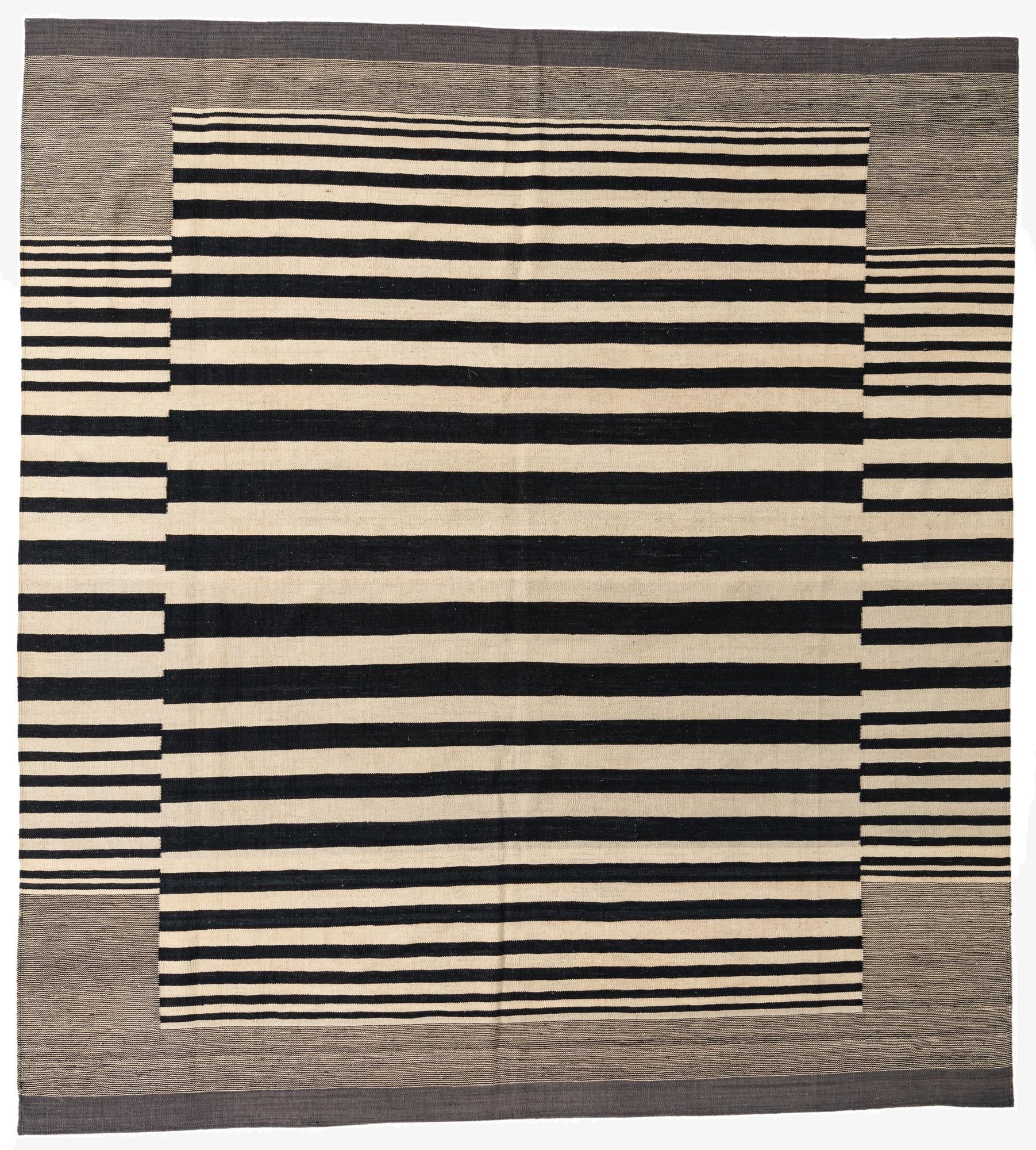 8' 6 x 9' 3  Hand Woven Kilim Modern Wool Rug