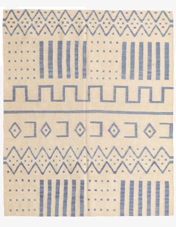 5' 1 x 6' 2 Hand Woven Kilim Modern Wool Rug