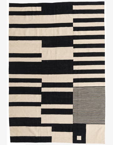 6' 7 x 8' 7 Hand Woven Kilim Modern Wool Rug