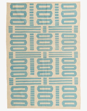 6' 7 x 9' 7 Hand Woven Kilim Modern Wool Rug