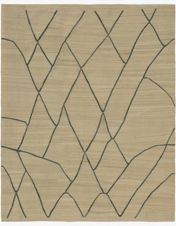 6' 4 x 8' Hand Woven Kilim Modern Wool Rug