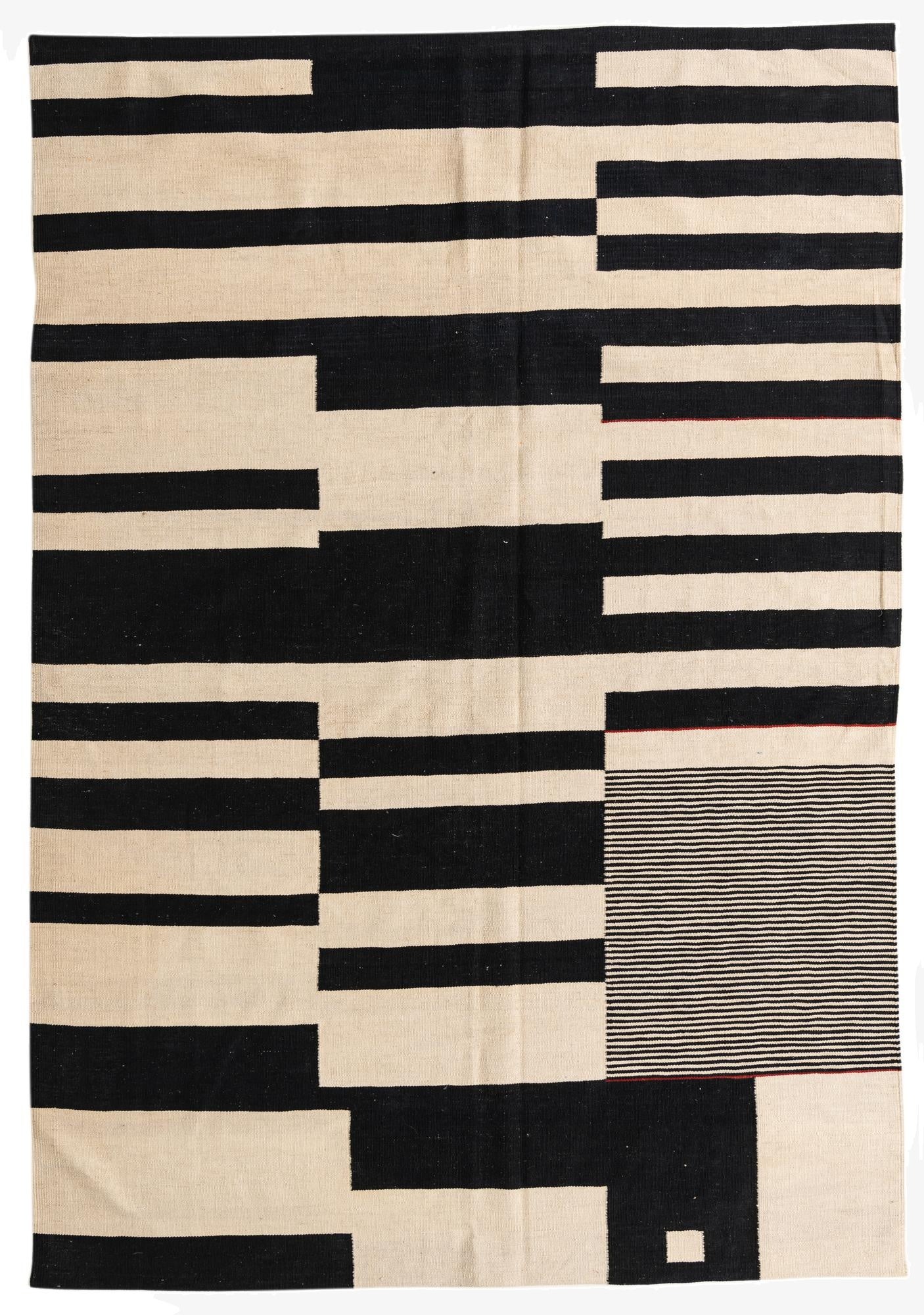 6' 7 x 9' 6  Hand Woven Kilim Modern Wool Rug