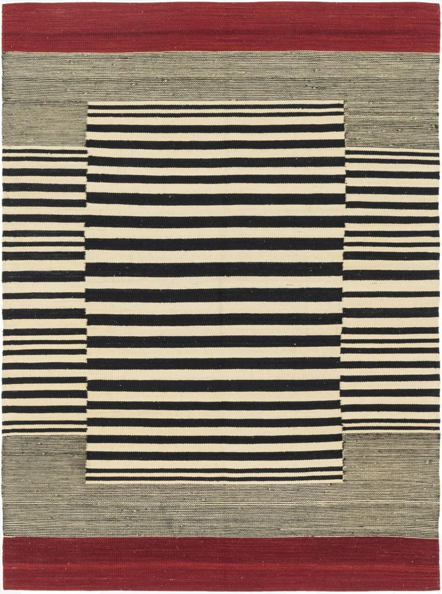 4' 3 x 5' 9  Hand Woven Kilim Modern Wool Rug