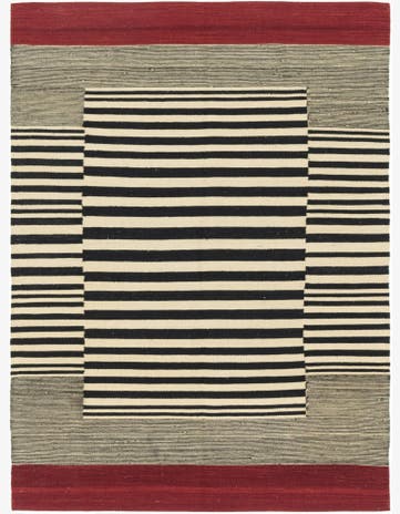 4' 3 x 5' 9 Hand Woven Kilim Modern Wool Rug