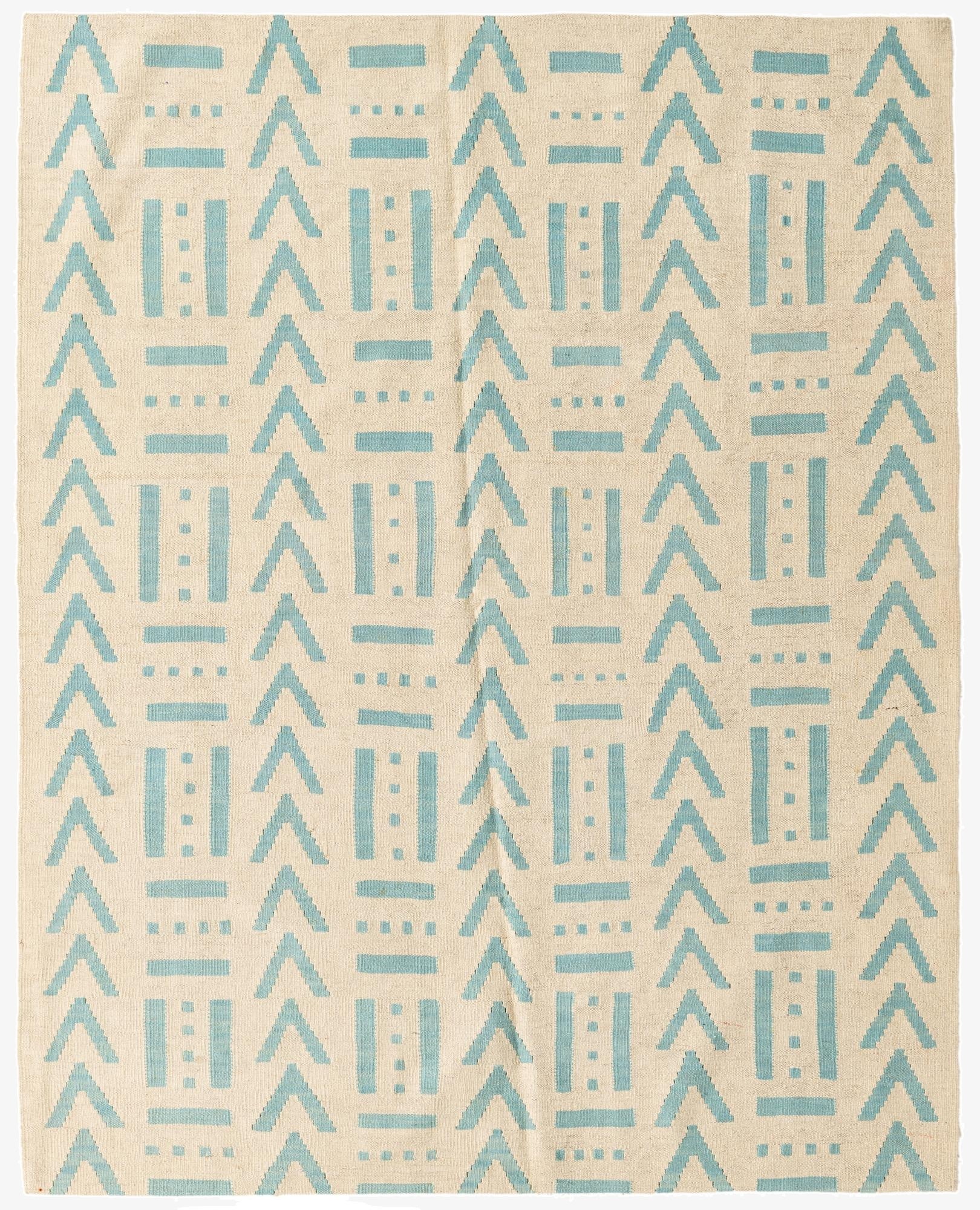 5' 2 x 6' 5  Hand Woven Kilim Modern Wool Rug