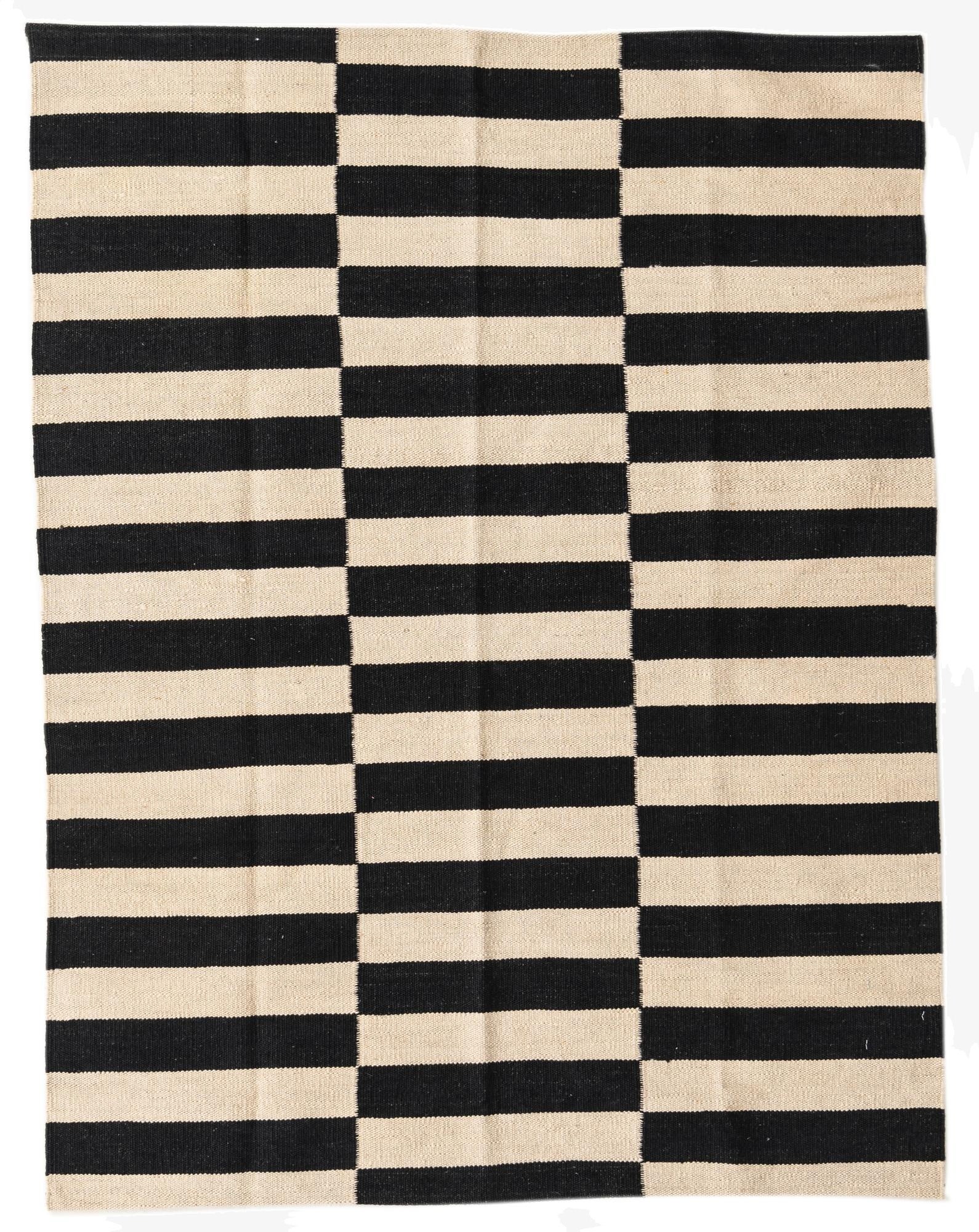 3' 7 x 4' 8  Hand Woven Kilim Modern Wool Rug