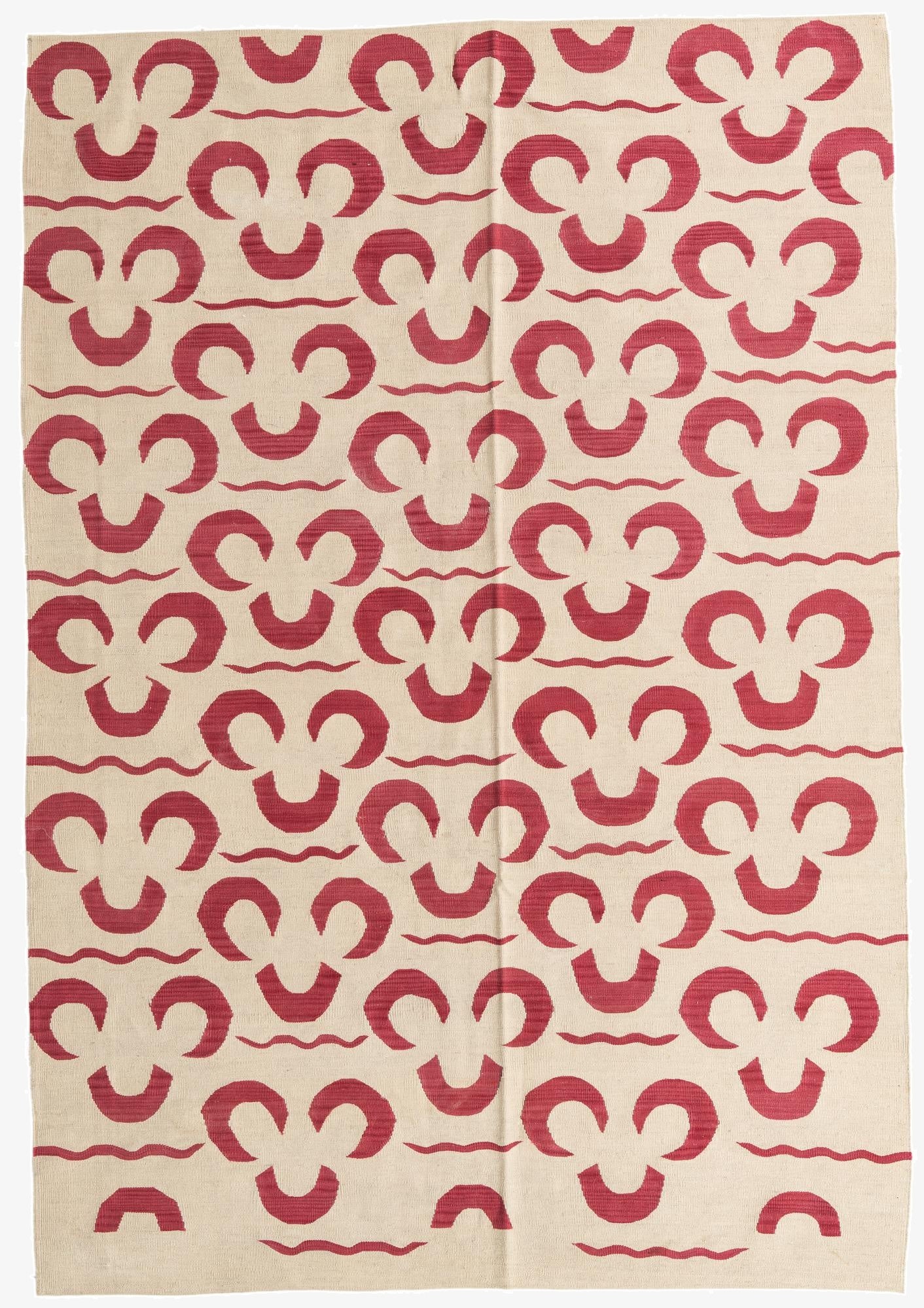 6' 8 x 9' 8  Hand Woven Kilim Modern Wool Rug