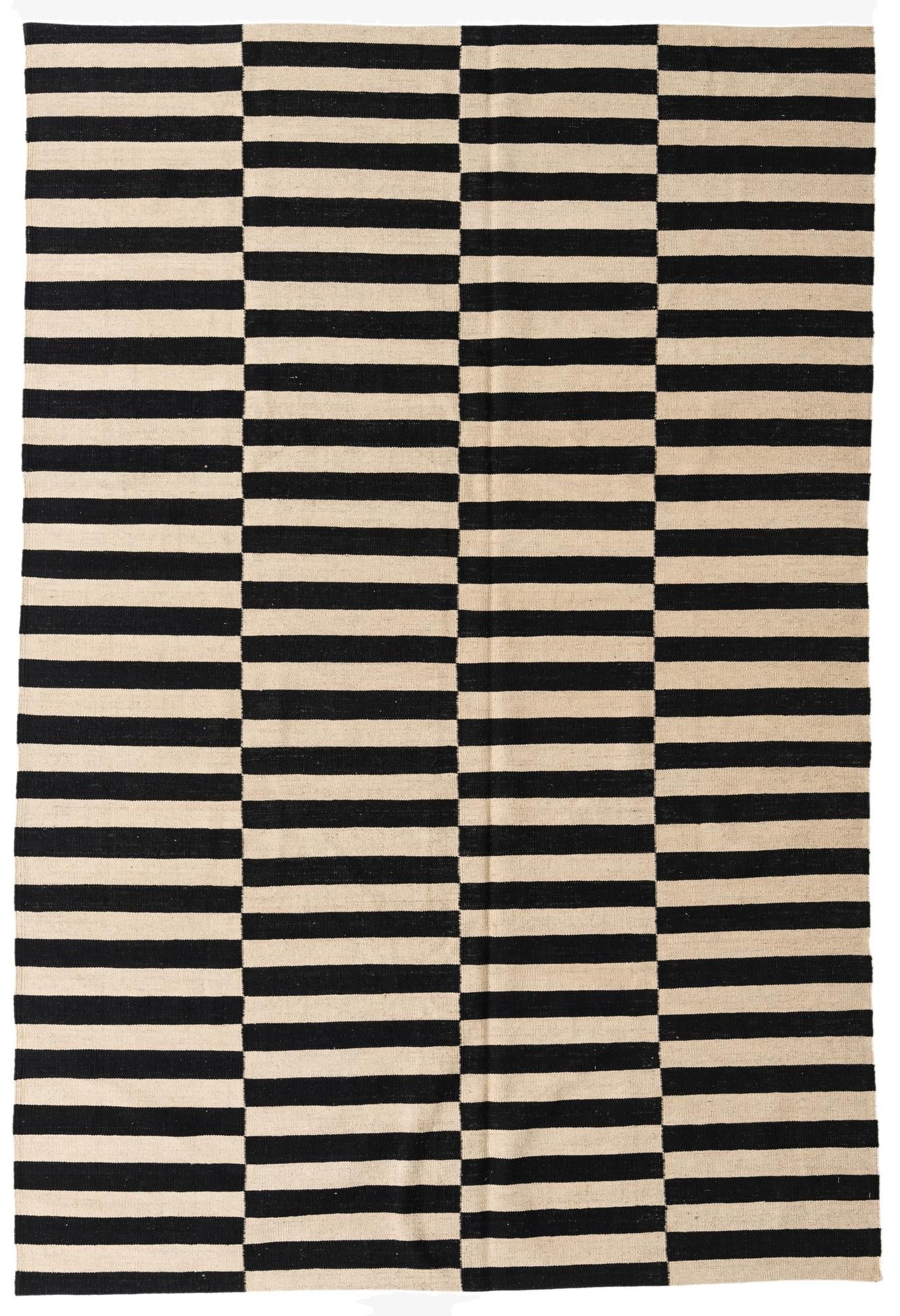 6' 9 x 10'  Hand Woven Kilim Modern Wool Rug