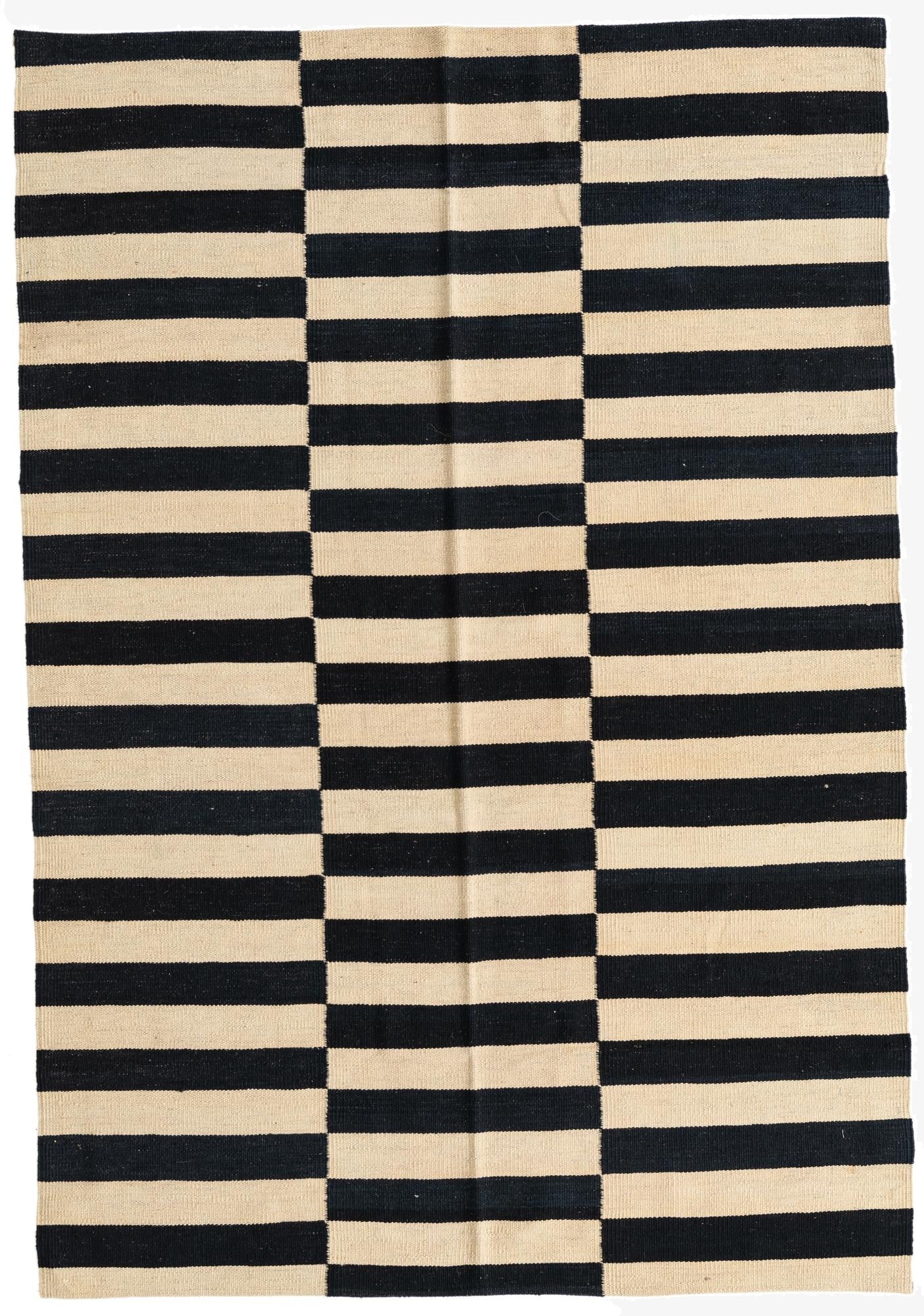4' 1 x 6'  Hand Woven Kilim Modern Wool Rug