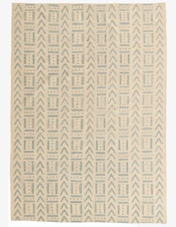 7' x 9' 7 Hand Woven Kilim Modern Wool Rug