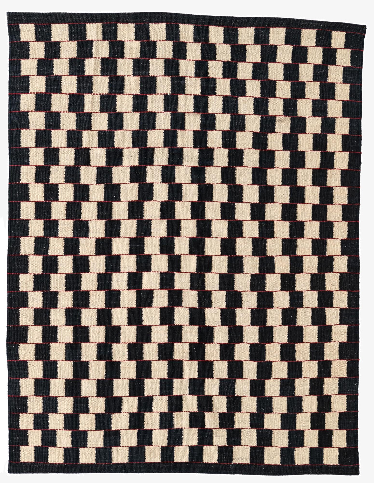 4' 10 x 6' 4  Hand Woven Kilim Modern Wool Rug