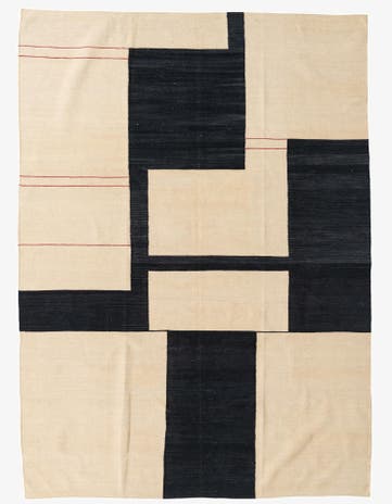 7' x 9' 7 Hand Woven Kilim Modern Wool Rug