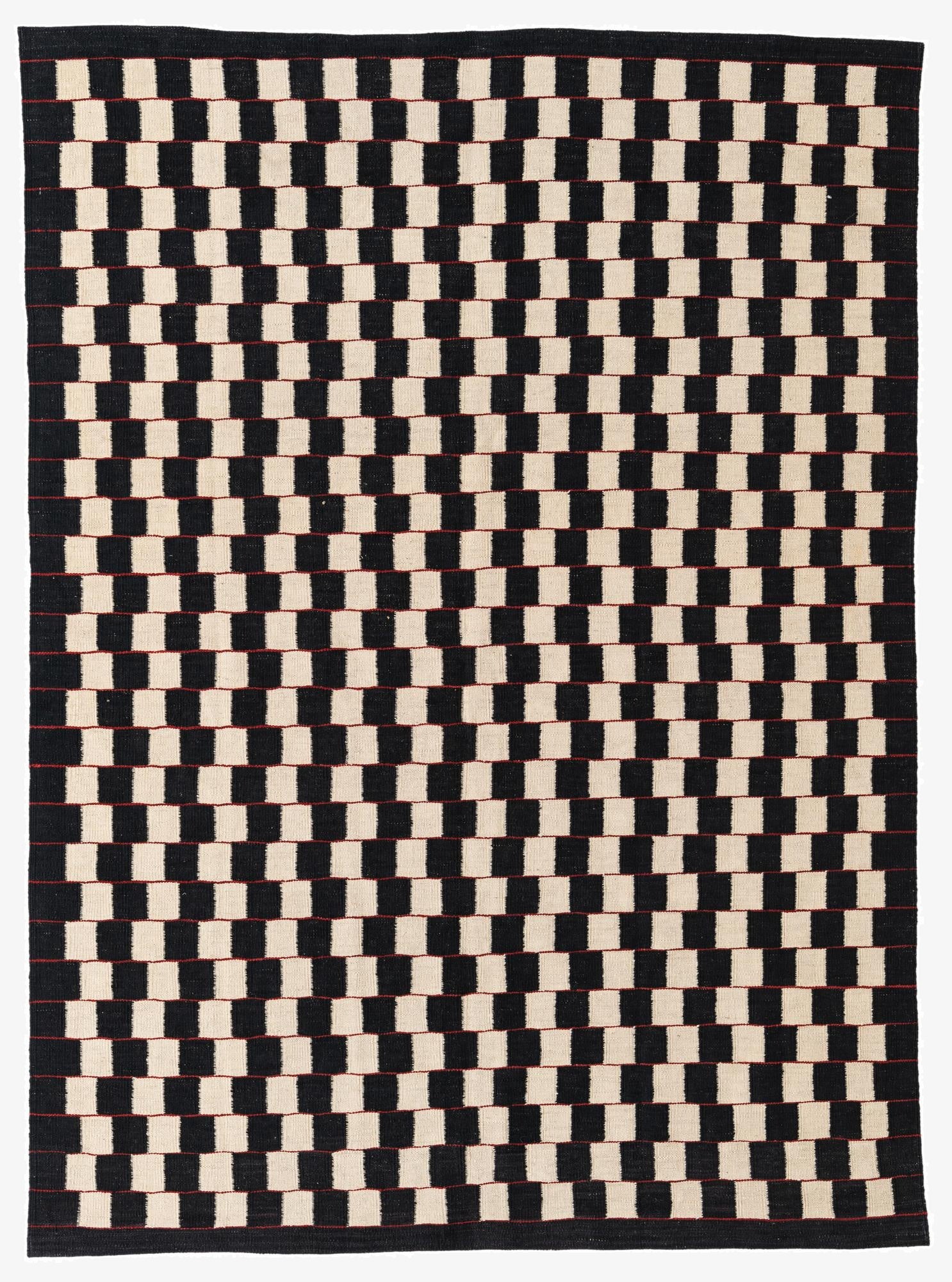 5' 7 x 7' 8  Hand Woven Kilim Modern Wool Rug