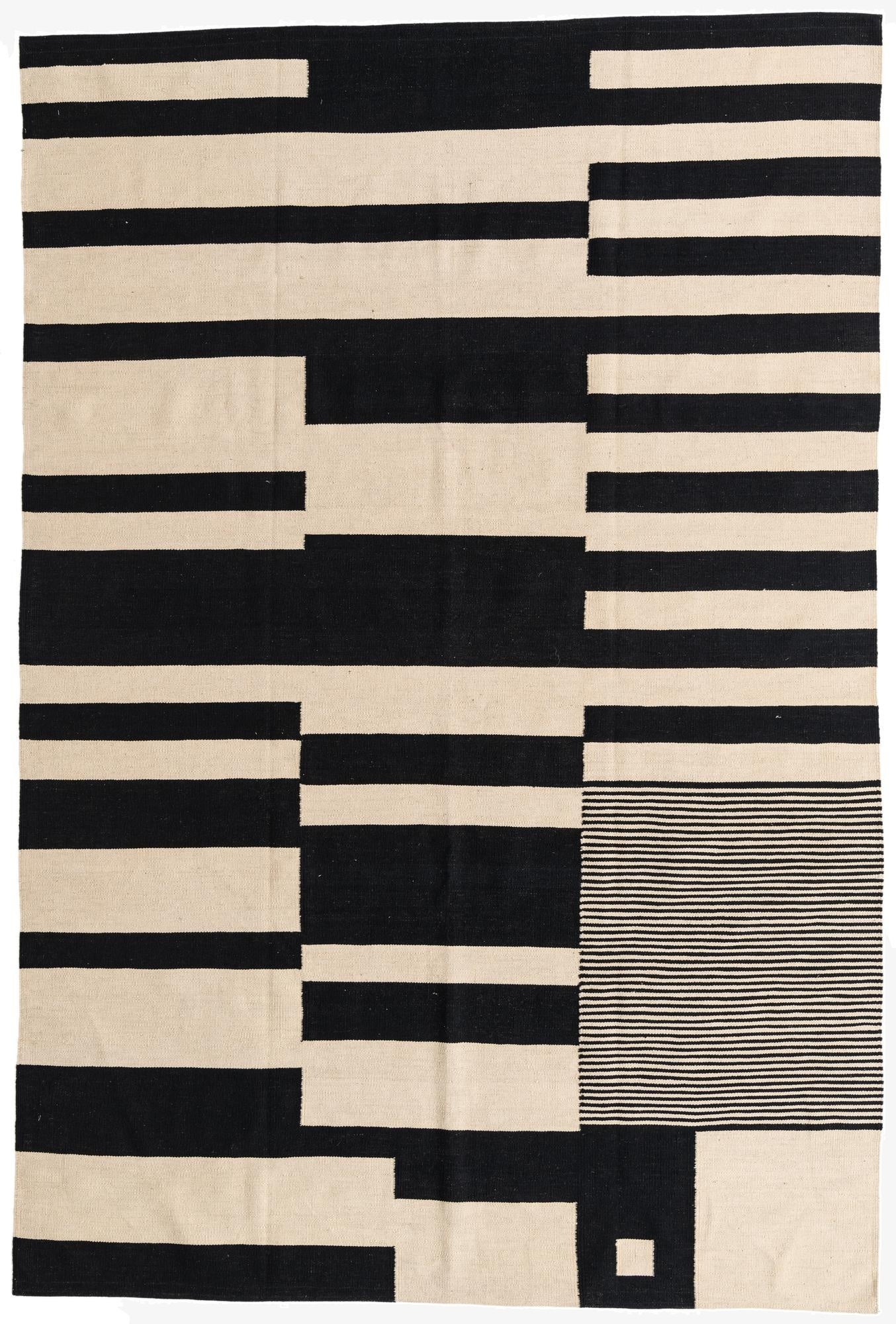 6' 7 x 9' 10  Hand Woven Kilim Modern Wool Rug