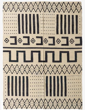 7' 2 x 9' 9 Hand Woven Kilim Modern Wool Rug