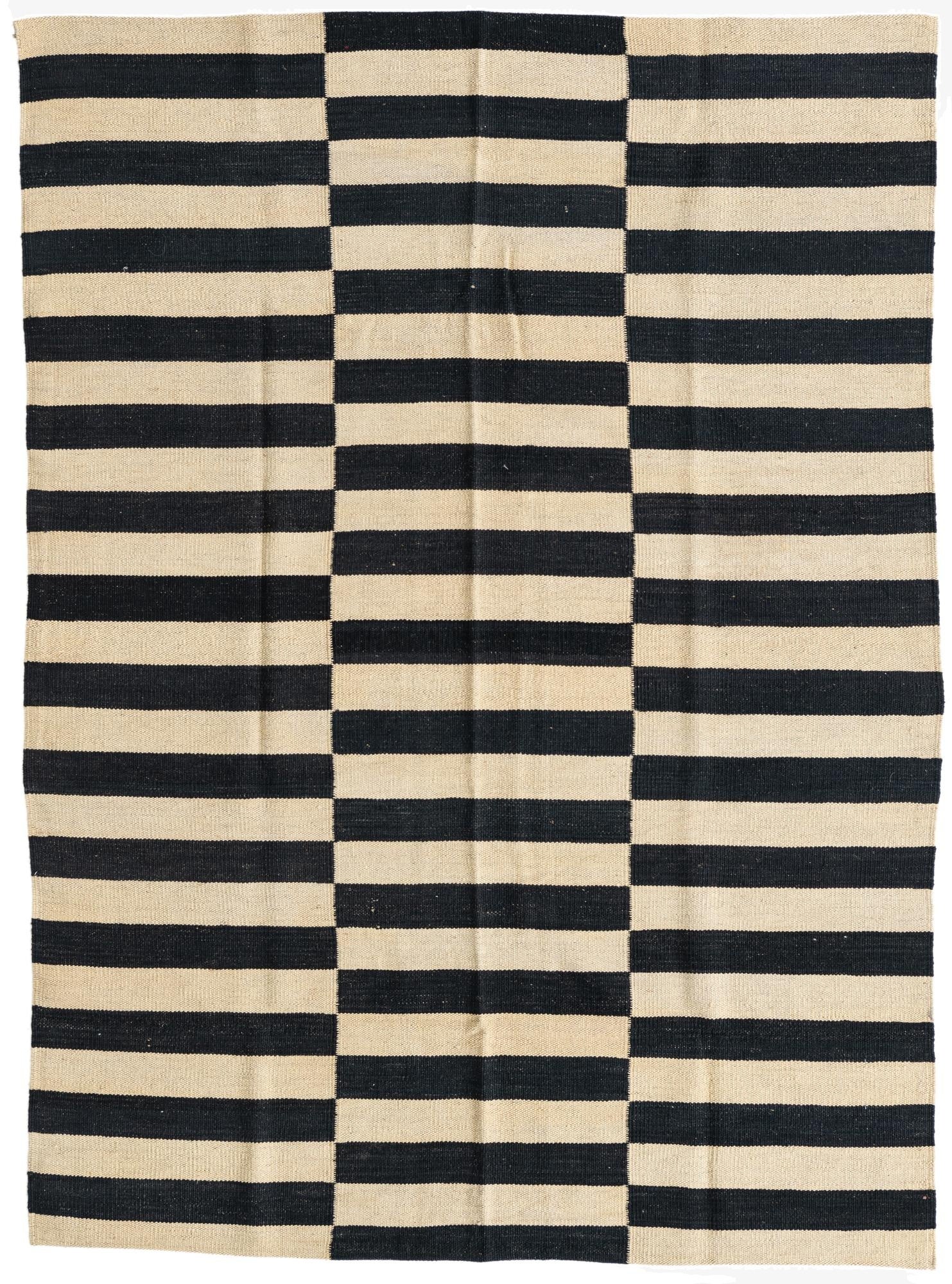 4' 4 x 5' 10  Hand Woven Kilim Modern Wool Rug