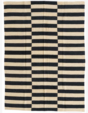 4' 4 x 5' 10 Hand Woven Kilim Modern Wool Rug
