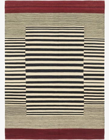 4' 2 x 5' 10 Hand Woven Kilim Modern Wool Rug