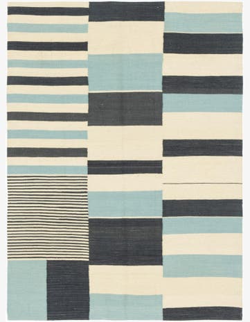 4' 3 x 5' 10 Hand Woven Kilim Modern Wool Rug