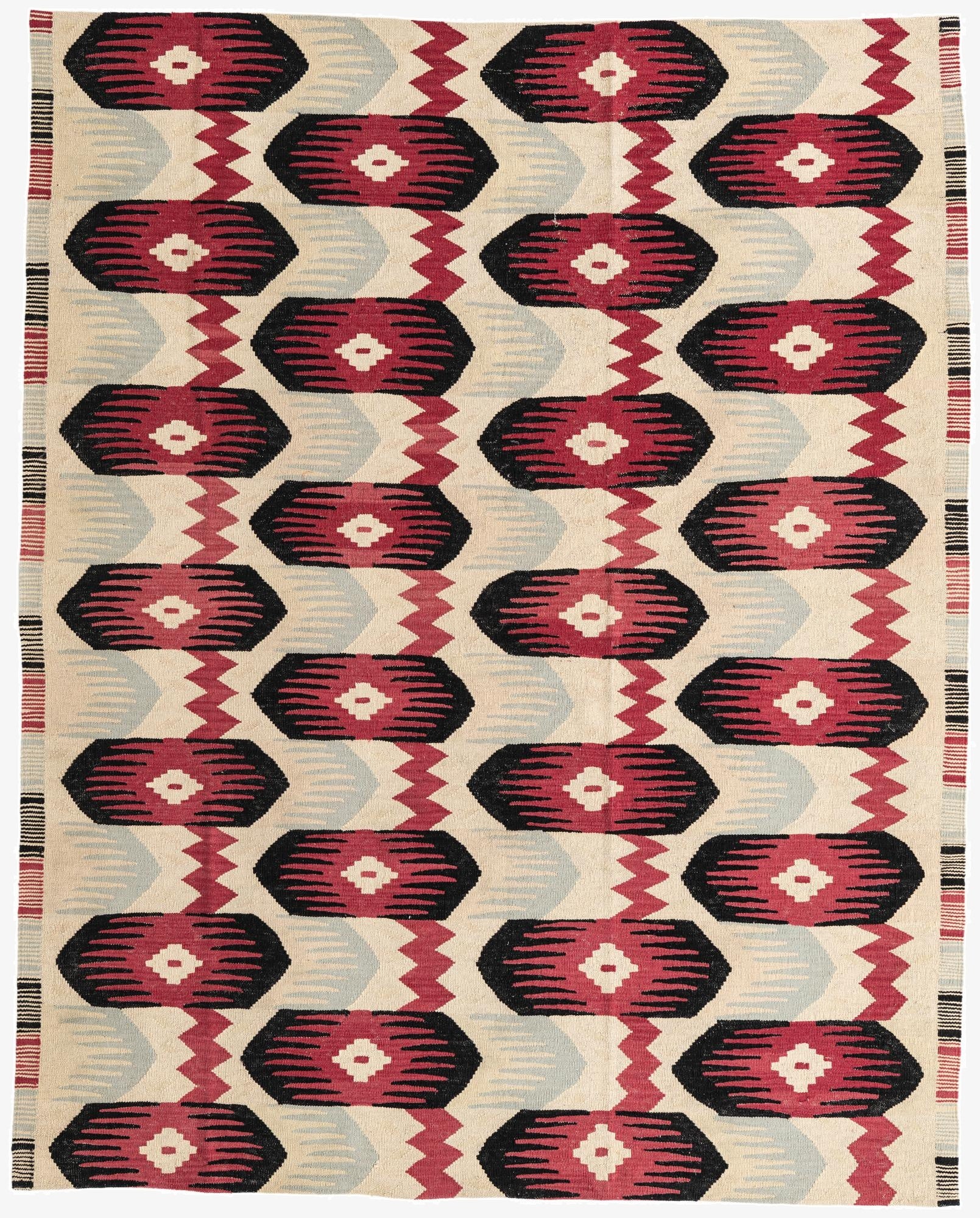 6' 4 x 7' 10  Hand Woven Kilim Modern Wool Rug