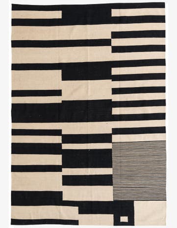 6' 9 x 9' 8 Hand Woven Kilim Modern Wool Rug